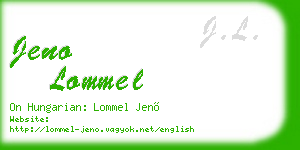 jeno lommel business card